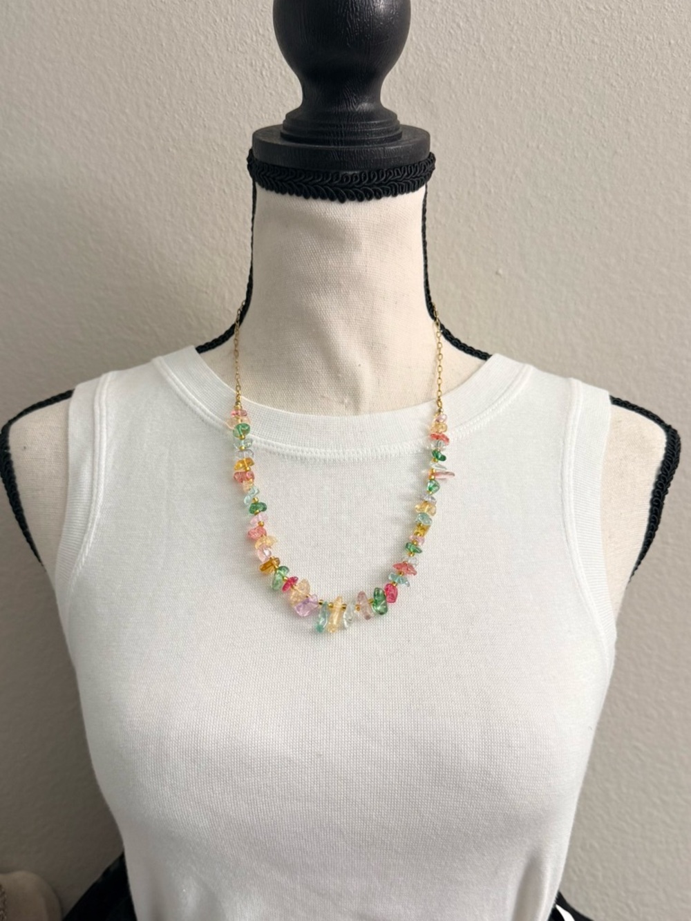 Stunning Multicolor Crackle Quartz Nuggets Necklace